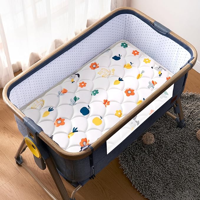 Baby Bassinet Mattress 35 x 20 inches- Firm Support and Comfort Premium Foam,Noiseless and Odorless,Hypoallergenic Small Crib Mattress, Fits Moses Basket, Dual Sided with Soft Breathable Fabric