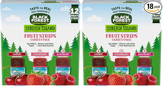 Black Forest Stretch Island Fruit Strips Variety Pack, 12 Count (Pack of 2)