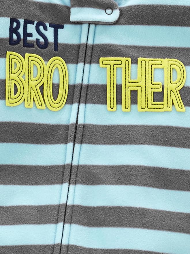 Simple Joys by Carter's Toddlers and Baby Boys' Loose-Fit Flame Resistant Fleece Footed Pajamas, Pack of 3