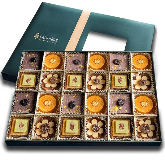 Laumière Gourmet Fruits - Superfood Parfait Collection - Rectangle (24 Pcs) - Premium Gift Baskets for Adults - Healthy Gift Basket - Dried Fruit Gift Basket - No Added Cane Sugar - Fruit Basket Gift