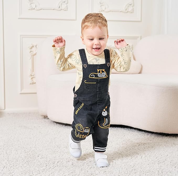 Cute Baby Boy Clothes Suit Toddler Boys' Striped long Sleeve T-Shirt+Denim Overalls Jumpsuit Pants Outfits Sets