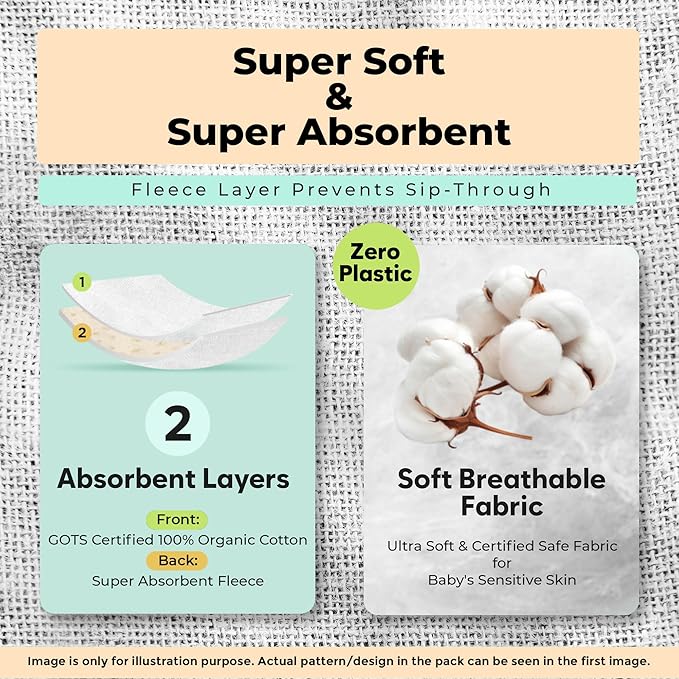 Organic Cotton Baby Bibs for Boys, Girls - Soft Drooling and Teething Bibs - Absorbent, Adjustable Bib for Toddlers