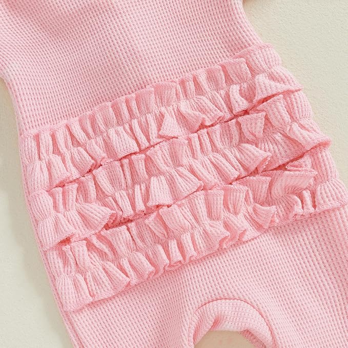 Newborn Girl Clothes Baby Girl Coming Home Outfit Zipper One-piece Outfits Ruffle Footie Bodysuit Jumpsuit Headband