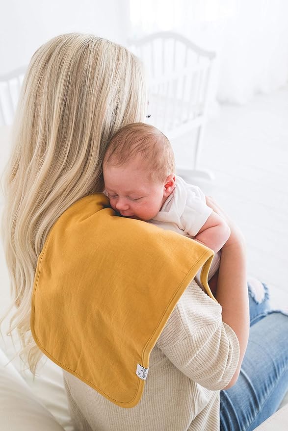 Copper Pearl Premium Baby Burp Cloths - 3-Pack Large Cotton Burp Cloths, Extra Soft Spit Up Rags with 3 Absorbent Layers, Perfect for Baby Boy and Baby Girl Gifts (21" x 10" Size, Jade Set)