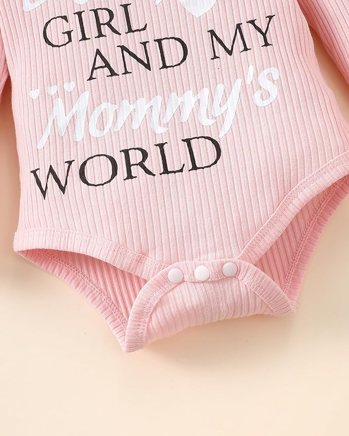 SUNNY PIGGY Newborn Baby Girl Clothes Infant Outfits Romper Floral Fall Outfit Bell Bottoms Pant Sets Hat Headband Flowerpant