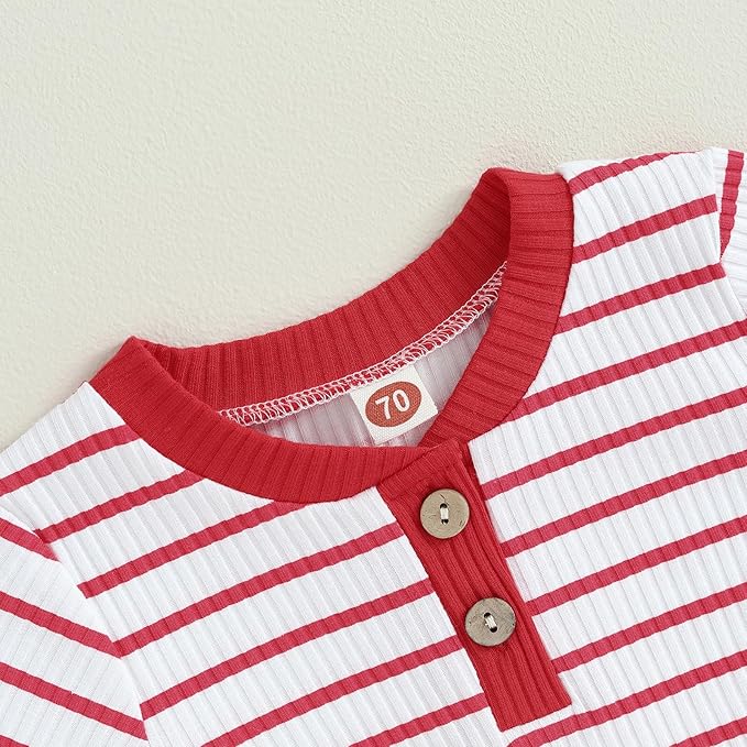 Newborn Baby Boy Girl Clothes Ribbed Knitted Long Sleeve Romper Pants Solid Cotton Infant Fall Winter Outfits 2Pcs