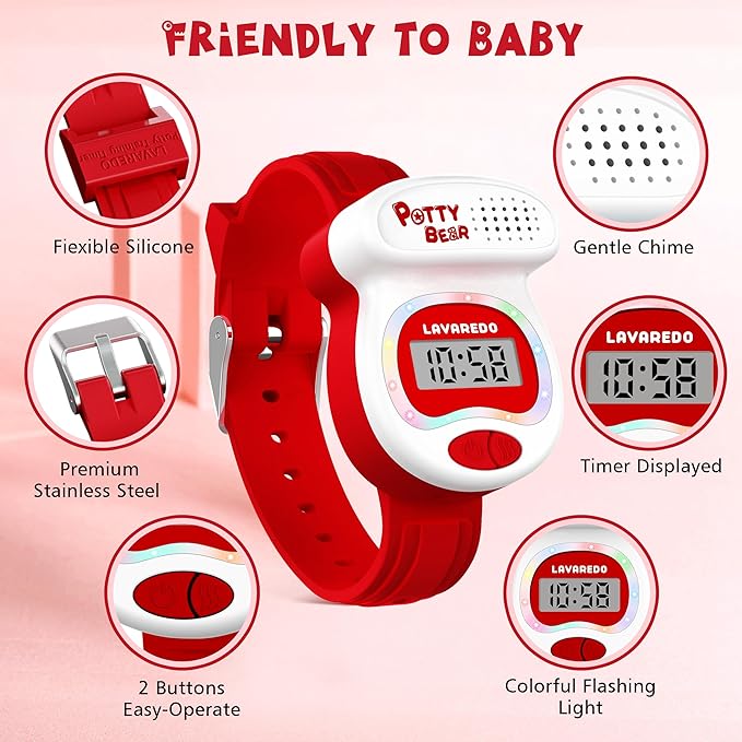 Kids Watch Potty Training Watches for Boys and Girls, Potty Timer Toilet Shape and LED Colorful Lights, Music Reminds Kids It's Time to Go to The Bathroom, Fun Gift for Moms and Toddlers