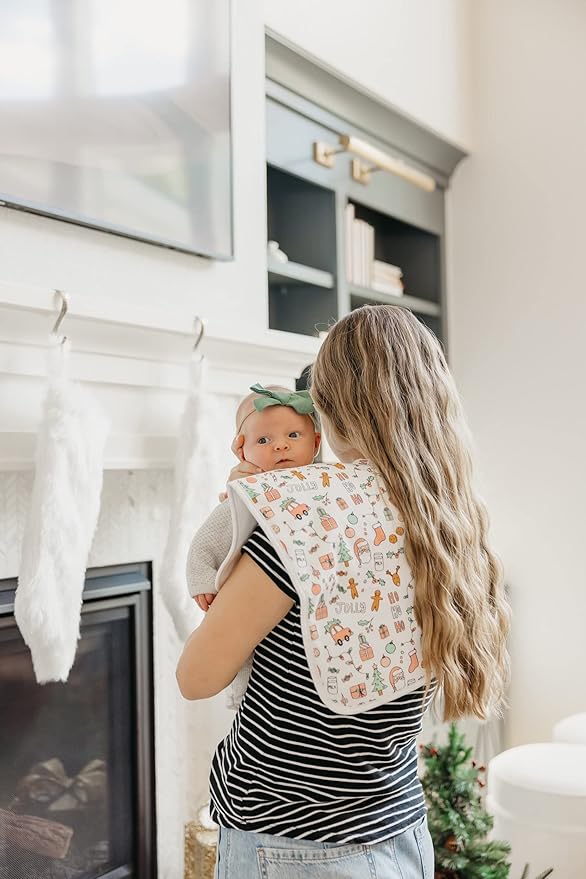 Copper Pearl Baby Burp Cloth Large 21''x10'' Size Premium Absorbent Triple Layer 3-Pack Gift Set Cindy