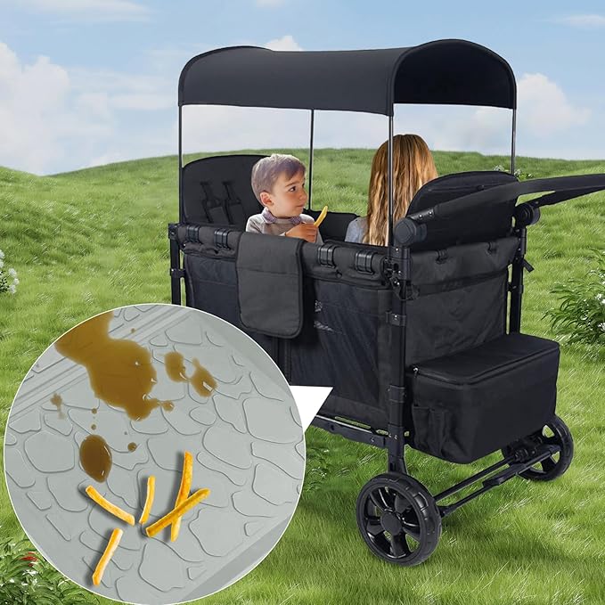 All Weather Mat for W2 Series, 30x16 inch Stroller Wagon Accessory for Wonderfold (Grey, W2)