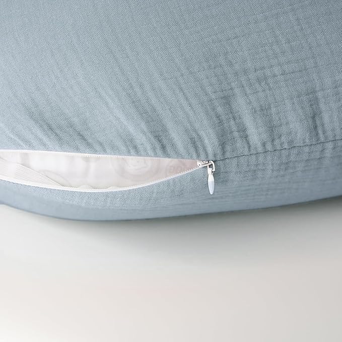 Konssy Muslin Nursing Pillow Covers, 100% Cotton Soft & Adorable Covers for Breastfeeding Pillows, Slipcovers for Newborn Baby Boys & Girls