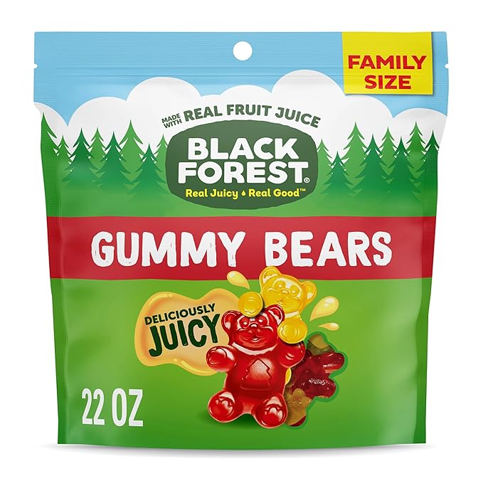 Black Forest Gummy, Bears, Fruit Flavor, Deliciously Juicy, Made with Real Fruit Juice, 22 oz