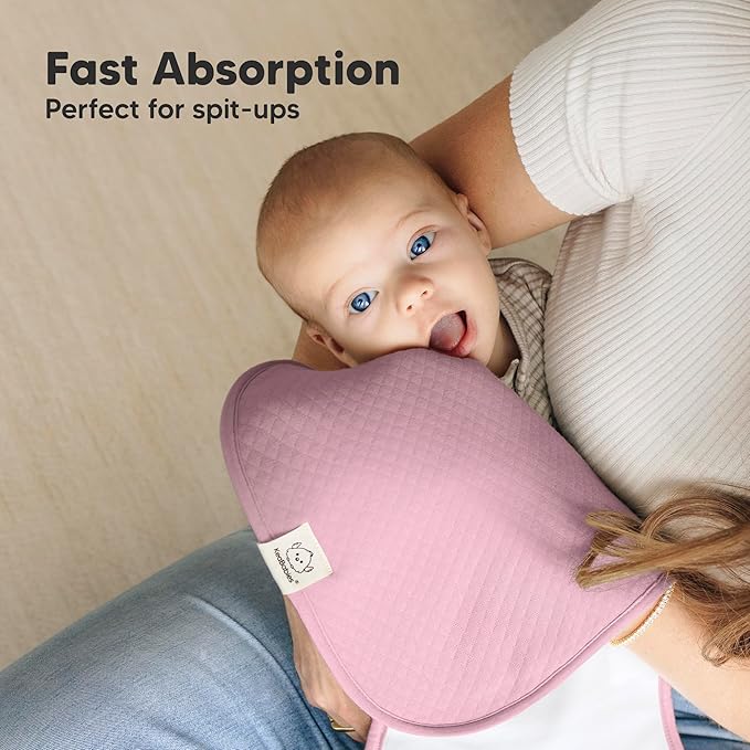 KeaBabies 5-Pack Organic Burp Cloths Baby Girl,Boy - Extra Large,Absorbent Baby Burp Cloths,Soft Burping Cloths for Babies,Newborn Burp Clothes,Cotton Burp Rags,Thick Burp Cloth (Muted Pastel/Quin)