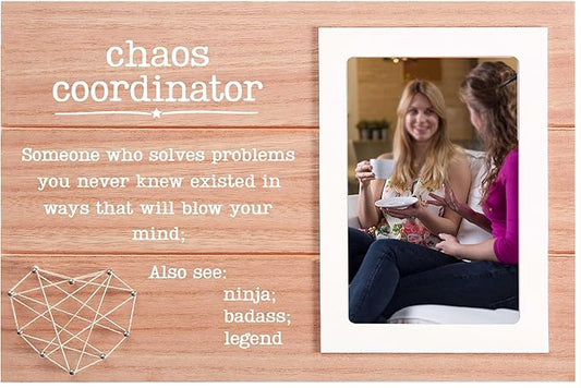 Organizer Gift,Human Resources,Office Present-Commemorative Present,Appreciation Gift for Colleague,Coworker,Friend,Team Member-Wooden Photo Picture Frame-Chaos Coordinator Definition