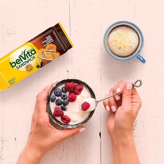 belVita Breakfast Sandwich Dark Chocolate Creme Breakfast Biscuits, 64 Total Packs, 8 Boxes (2 Sandwiches Per Pack)