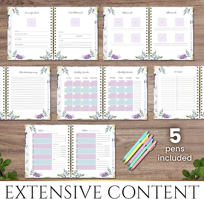 Elegant Pregnancy Journal, Pregnancy Diary Memories and Memories of the Baby, Journal For Pregnancy with Spaces to Save Your Best Memories, Images and First Footprints of Your Baby, Album.