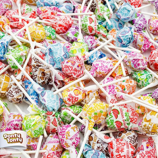 DUM DUMS Original Mix Lollipops 1 lb – Bulk Bag, Suckers Hard Candy, Gluten Free Candies, Assorted Flavors, Individually Wrapped Pops (62 Pieces)