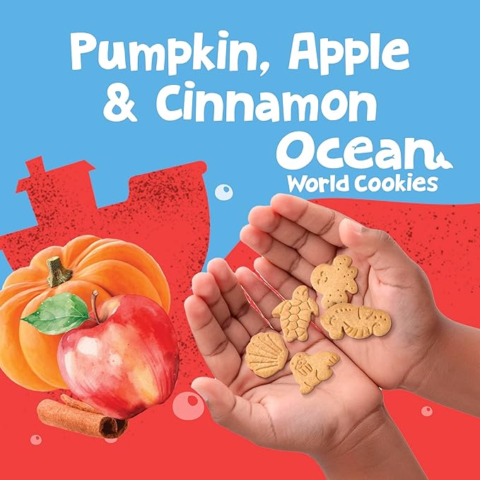 Get'ems! from Gerber Pumpkin, Apple & Cinnamon Ocean World Cookies, Kids Snack Made with Real Veggies & Fruits, Iron & Vitamin E