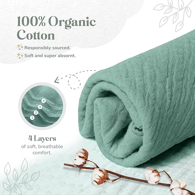 Mikito Organic Cotton Baby Muslin Lovey Bunny - Oeko-TEX & GOTS Certified - Security Blanket & Perfect Loveys for Babies - Unisex New Baby Gift for Ultimate Comfort & Peaceful Dreams