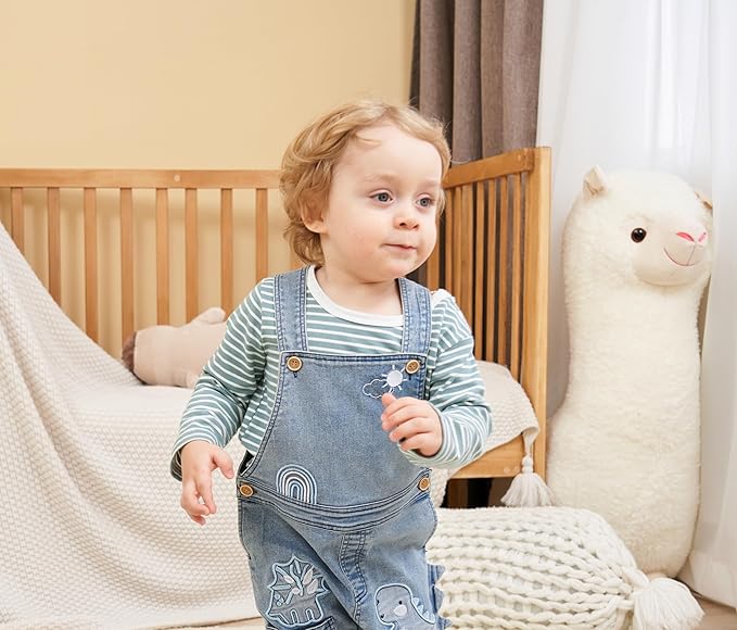 Cute Baby Boy Clothes Suit Toddler Boys' Striped long Sleeve T-Shirt+Denim Overalls Jumpsuit Pants Outfits Sets