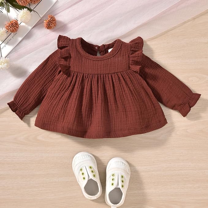 HINTINA Infant Baby Girl Long Sleeve Fall Winter Outfits With Headband