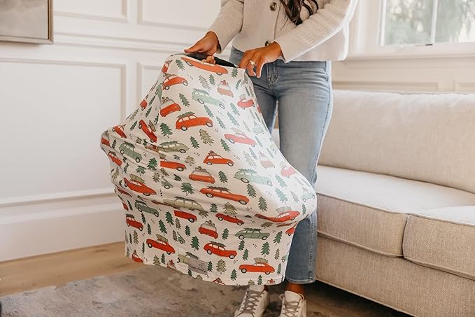 Copper Pearl Multi-Use Cover: Car Seat Covers, Nursing Cover, and Stroller Cover for Sun - Stretchy Fabric, All-Season Use, Stylish Designs, Easy Access for Moms - Griswold