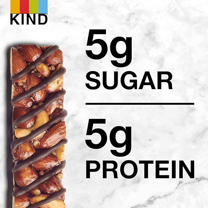 KIND Nut Bars, Dark Chocolate Mint, Healthy Snacks, Gluten Free, Low Sugar, 5g Protein, 12 Count