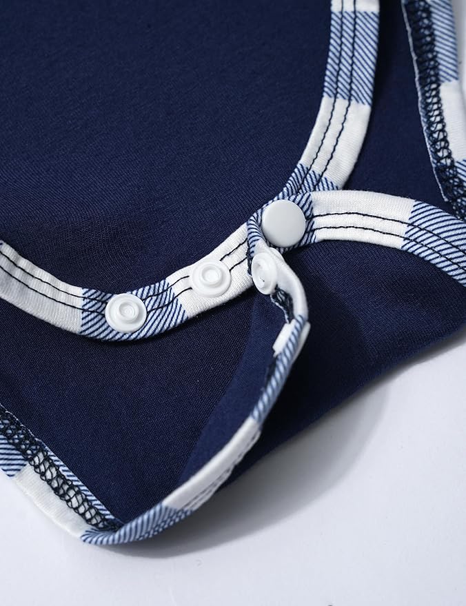 Baby Boy Clothes Long Sleeve Animal Plaid Romper + Overalls Infant Boy Clothes 2PCS Fall Winter Outfits