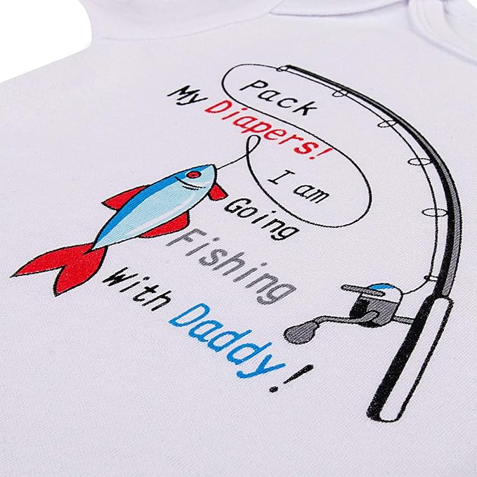 Cnins Funny Baby Bodysuit & Daddy Matching Cotton Outfit for Wild One 1st Birthday, Unisex Newborn Infant Clothes 0-24M