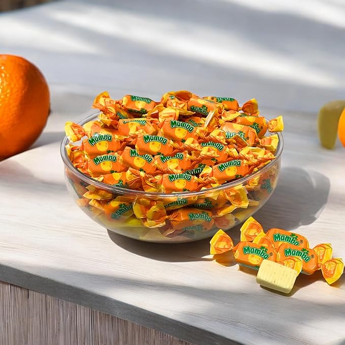 Orange Mamba Fruit Chews, 1 Lb. Bag – Individually Wrapped – Juicy Chews Perfect For Holidays, Piñatas, Christmas Stockings, Goody Bags, And Parties – Approx. 80 Pieces