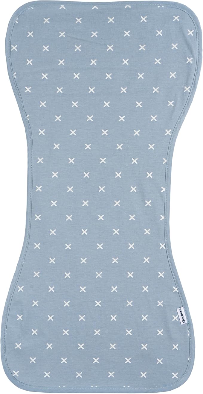 Gerber Baby Unisex Burp Cloths 5-Pack, Blue Gold, Size 10.5" x 21"