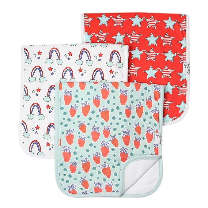 Copper Pearl Baby Burp Cloth Large 21''x10'' Size Premium Absorbent Triple Layer 3-Pack Gift Set Liberty
