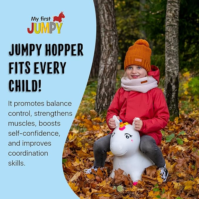 GERARDO'S Ride-On Unicorn | Kids Bouncy Animal Hopper | Toys for Toddler Girls & Boys | Inflatable Unicorn Includes Birth Certificate & Hand Pump