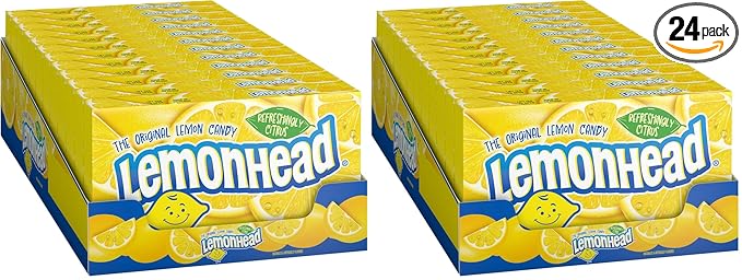 Lemonhead Hard Lemon Candy, 5 Ounce Movie Theater Candy Boxes (Pack of 24)