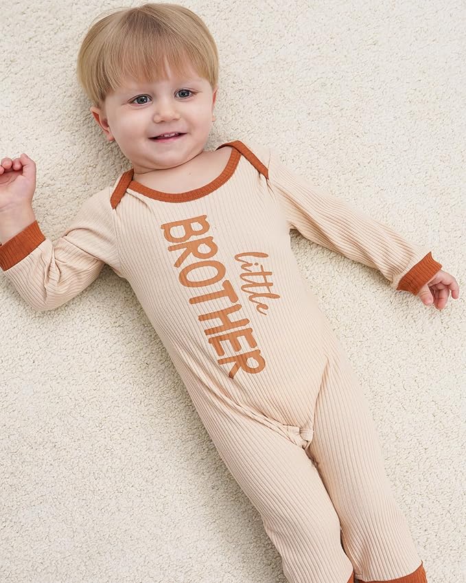 NZRVAWS Baby Boy Clothes Preemie Infant Boy Bear Outfits Jumpsuit Bodysuit Letter Print Romper