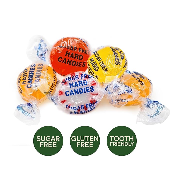 Sugar-Free Hard Candy Assortment - 1 Pound Pack (About 80 Count) - Lemon, Butterscotch, Peppermint, Cinnamon