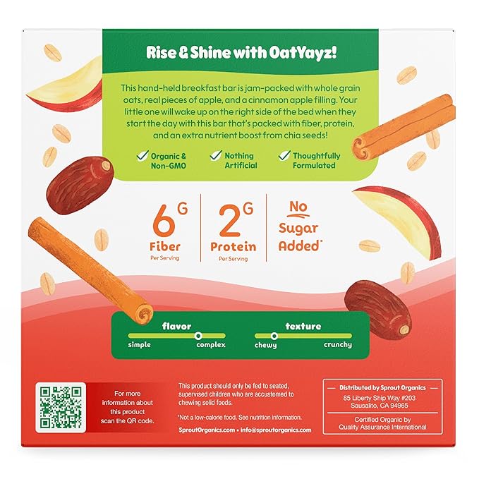 Sprout Organics, Toddler Snack Bars, Apple & Cinnamon, 5 Individual Bars 1 oz Each (6-boxes)