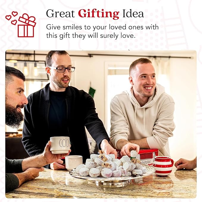 David's Cookies Gourmet Butter Pecan Meltaway Round Tin with Crunchy Pecans and Powdered Sugar, All-Natural Ingredients, Kosher, Ideal Present for Special Occasions, 64 Oz (2 Pack)