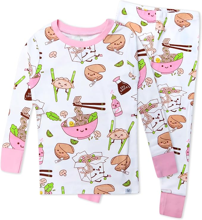 HonestBaby baby-girls 2-piece Pajamas Sleepwear Pjs 100% Organic Cotton for Baby, Toddler, Kids, Girl