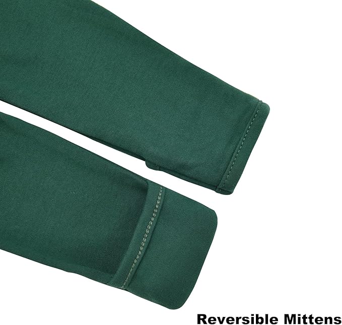 Aablexema Baby Footie Pajama with Mitten Cuffs, Double Zipper Infant Cotton clothes Sleeper Pjs, Footed Sleep Play