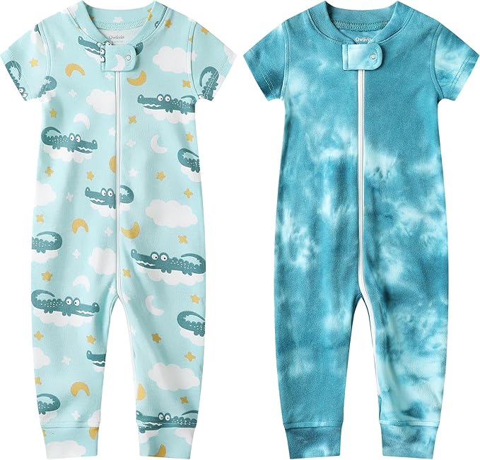 Owlivia Baby Boy Romper, Unisex Short-sleeve Summer Outfit, 100% Organic Cotton Girl One-Piece Jumpsuit