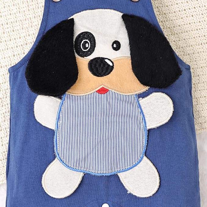 Baby Boy Clothes Newborn Outfits Stripe Romper Infant Cartoon Overall Adjustable Suspender Pants Set 0-18 Months