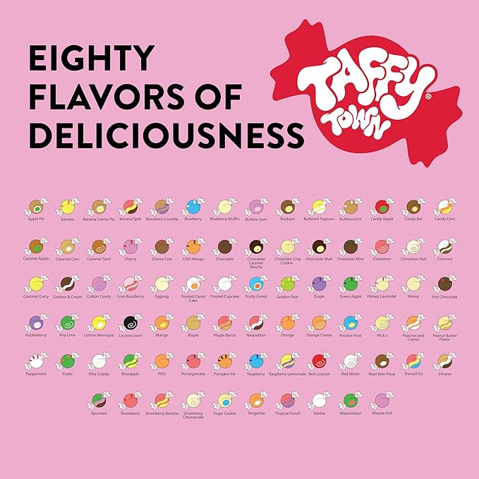 Taffy Town Saltwater Taffy, Cherry, 2.5Lb