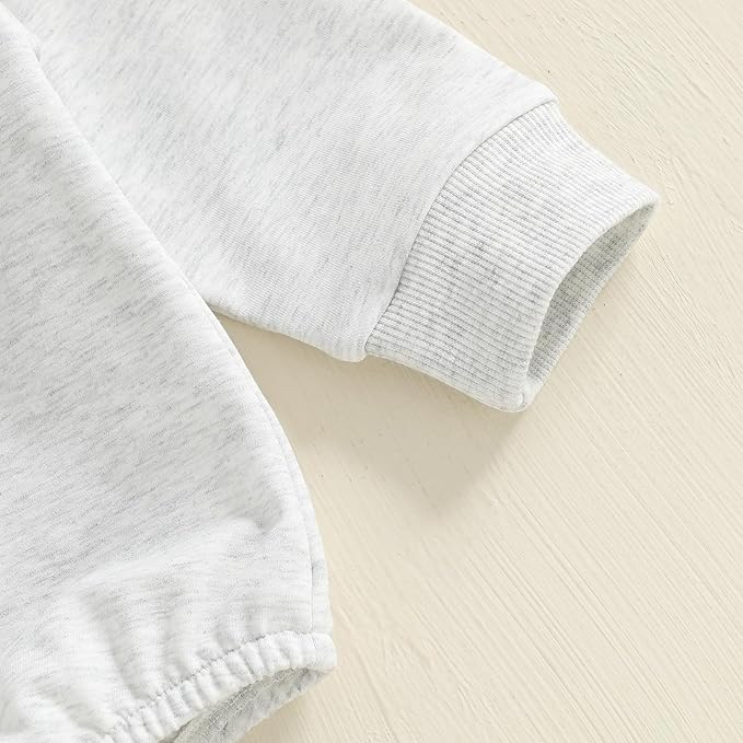 Kupretty Baby Boy Girl Sweatshirt Romper Cute Winter Fall Clothes Siblings Crew Neck Long Sleeve Bubble Infant Bodysuit