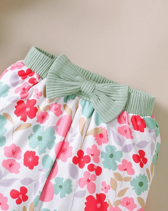 SUNNY PIGGY Baby Girl Clothes Newborn Outfits Infant Ruffle Romper 0-18M Fall Winter Flower Plaid Pants Clothing Set