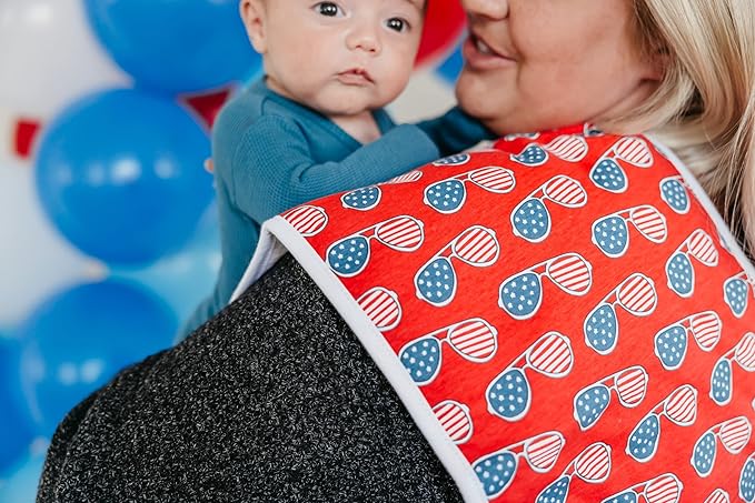 Copper Pearl Premium Baby Burp Cloths - 3-Pack Large Cotton Burp Cloths, Extra Soft Spit Up Rags with 3 Absorbent Layers, Perfect for Baby Boy and Baby Girl Gifts (21" x 10" Size, Spangled Set)