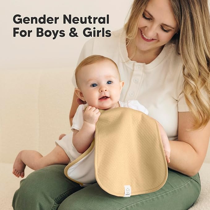 KeaBabies 5-Pack Organic Burp Cloths Baby Girl,Boy - Extra Large,Absorbent Baby Burp Cloths,Soft Burping Cloths for Babies,Newborn Burp Clothes,Cotton Burp Rags,Thick Burp Cloth (Muted Pastel/Quin)