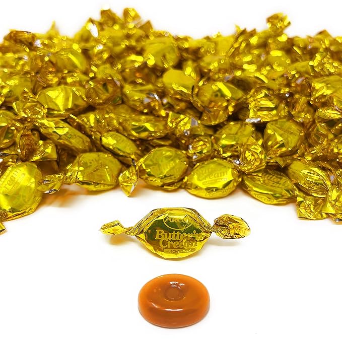 Butter Cream Hard Candy - 3 lbs - Classic Butter n' Cream Old School Butterscotch Hard Candies - Bulk American Vintage Candy Assortment - Individually Wrapped, 48 oz.