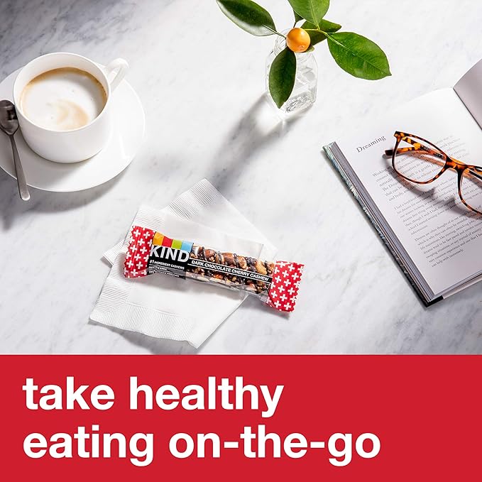 KIND Nut Bars, Dark Chocolate Cherry Cashew, Healthy Snacks, Gluten Free, 4g Protein, 12 Count