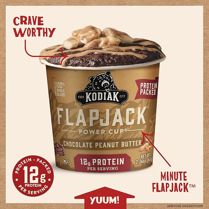 Kodiak Cakes Pancake On the Go, Chocolate Peanut Butter, 2.5 Ounce (Pack of 12)