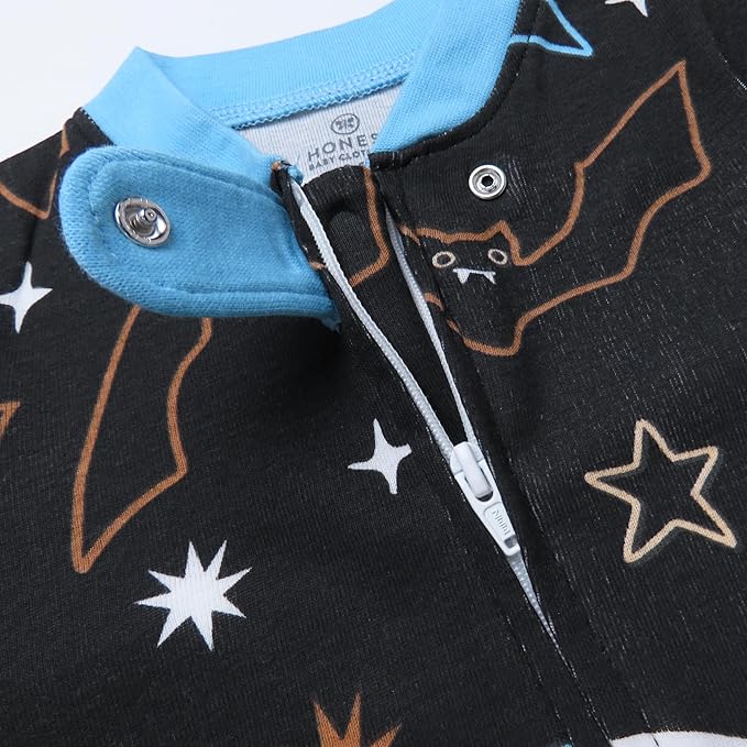 HonestBaby Baby Celebration Sleep & Play Footed One-Piece Pajama Sleeper 100% Organic Cotton